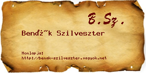 Benák Szilveszter névjegykártya