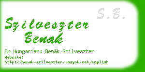szilveszter benak business card